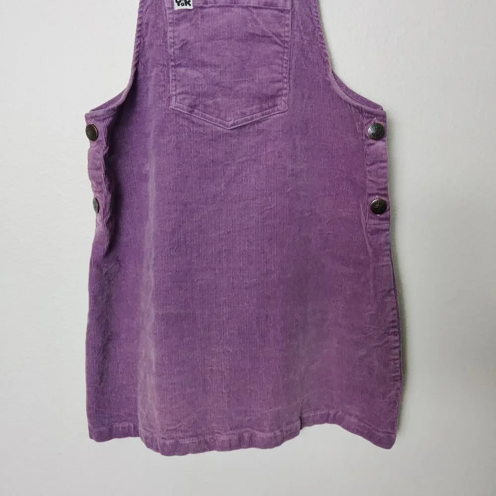 Lucy & Yak Mini Pini Corduroy Overall Pinafore Jumper Dress Medium Grape Purple - Picture 6 of 13